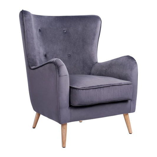HM8392.01 armchair MARTA, Velvet grey, 77x86x95h cm image 1