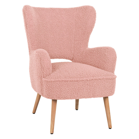 ARMCHAIR MYLIE HM8394.22 DUSTY PINK BOUCLE FABRIC 66X75X93Hcm. image 1