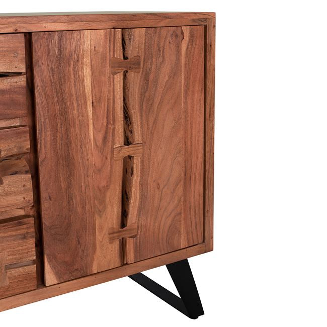 Buffet HM8176 Fansi from solid acacia Wood natural 150x45x86cm