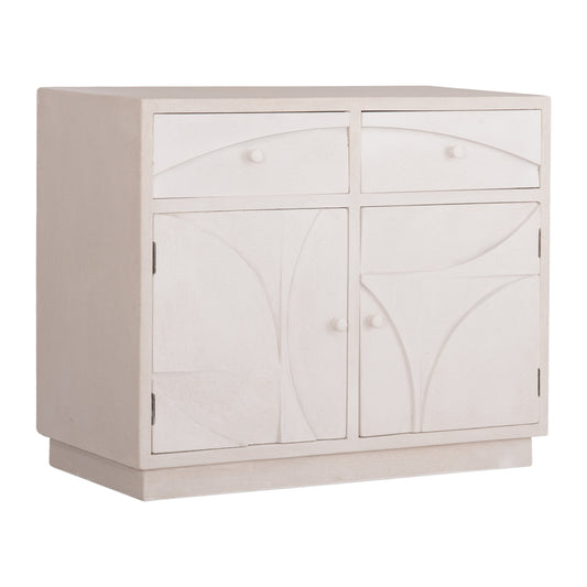 BUFFET SERIES SANTORINI HM18046 MDF IN OFF-WHITE COLOR-2 DRAWERS & 2 DOORS 107x38x82.5Hcm. image 1