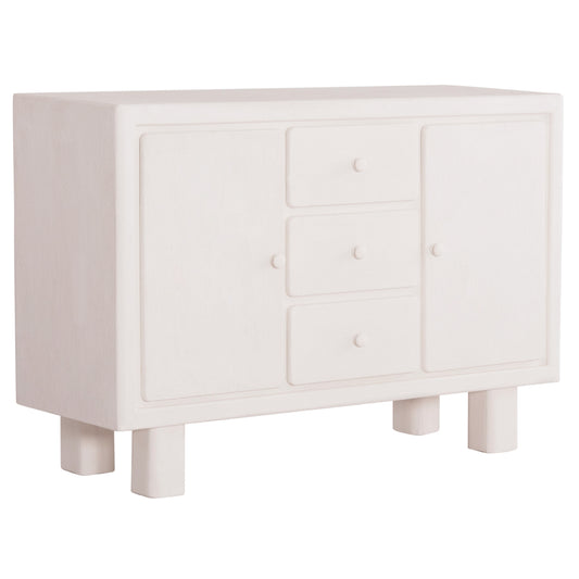 BUFFET SERIES SANTORINI HM18048 MDF IN OFF-WHITE COLOR-3 DRAWERS & 2 DOORS 120x38x80Hcm. image 1