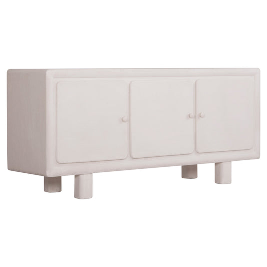 BUFFET SERIES SANTORINI HM18068 MDF IN OFF-WHITE COLOR-3 DOORS 140x38x64Hcm. image 1