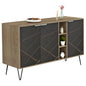SIDEBOARD CABRON HM8874.12 MELAMINE IN SONAMA-BLACK MARBLE & BLACK METAL LEGS 142X40X83Hcm. image 1