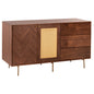 BUFFET MEEN HM9735 MDF WITH NATURAL WALNUT VENEER-GOLD METAL LEGS 150x40x80Hcm. image 1