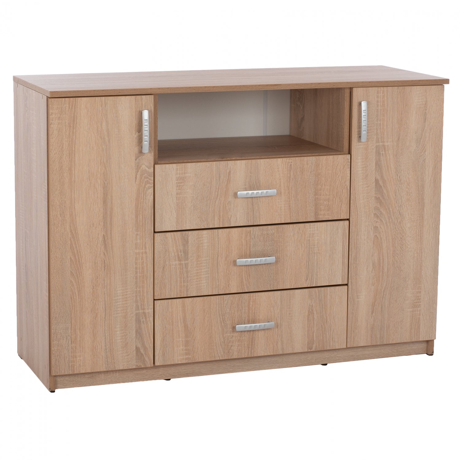 BUFFET WITH 2 CABINETS AND 3 DRAWERS SONAMA OAK HM2430 120X45X85Cm. image 1