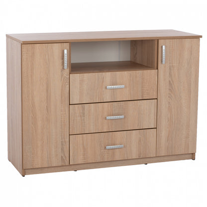 BUFFET WITH 2 CABINETS AND 3 DRAWERS SONAMA OAK HM2430 120X45X85Cm. image 1