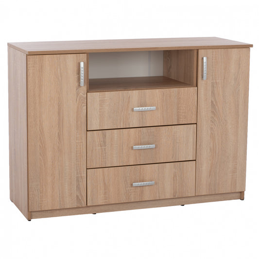 BUFFET WITH 2 CABINETS AND 3 DRAWERS SONAMA OAK HM2430 120X45X85Cm. image 1