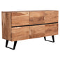 SIDEBOARD WITH 3 CABINETS ALICIA HM8475.21 SOLID ACACIA WOOD-METAL 148x44x88Hcm. image 1