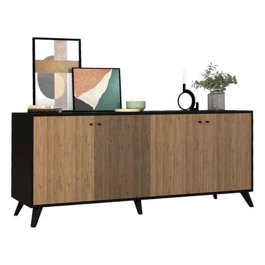 BUFFET KRUDEN HM9446.11 MELAMINE IN BLACK-NATURAL 180x40x78.6Hcm. image 1