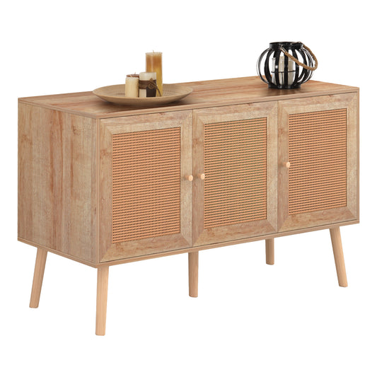 BUFFET MELAMINE COLM WITH SYNTHETIC RATTAN DOORS HM9220.11 120Χ39Χ70Hcm. image 1