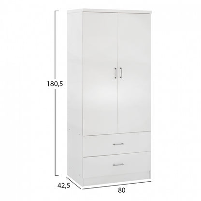Долап С 2 Врати И 2 Шкафчета В Бяло 80Χ42,5Χ180,5Υ cm.