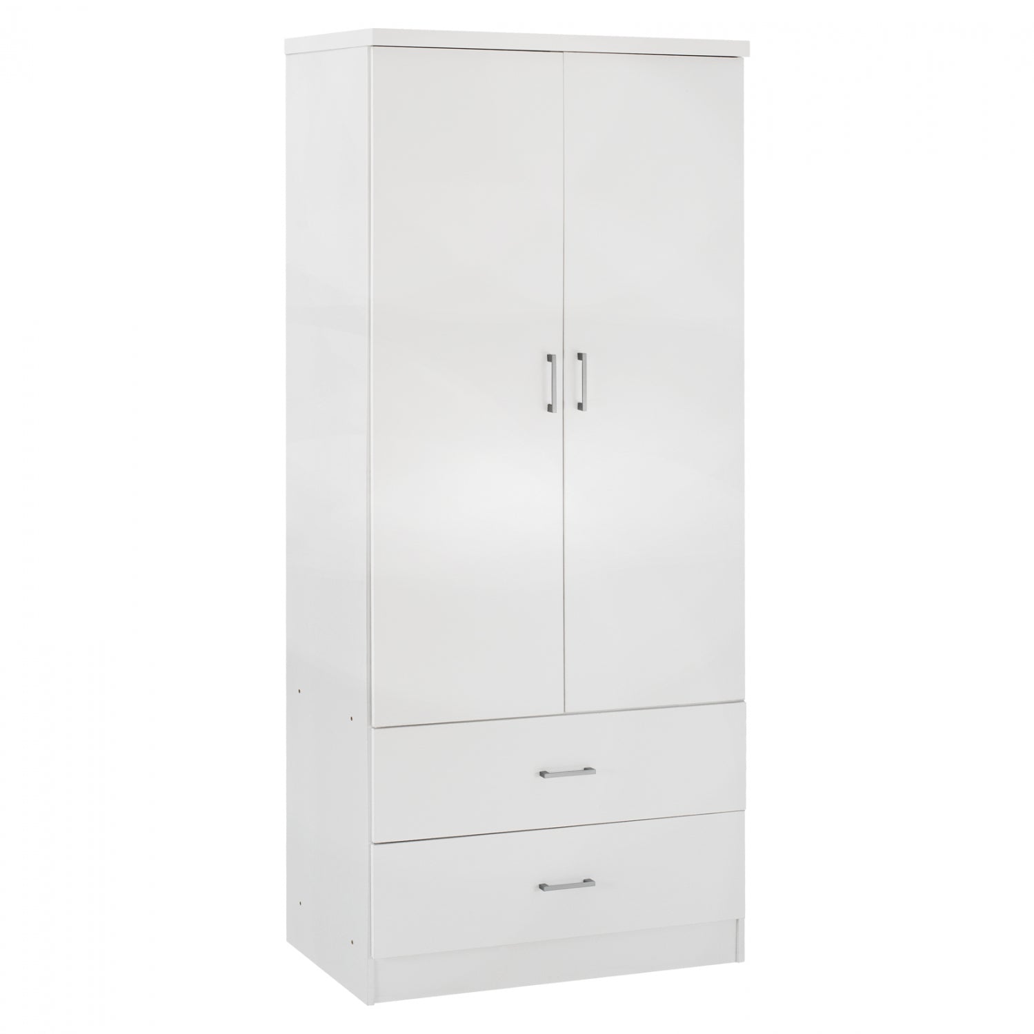 WARDROBE 2 DOORS WITH 2 DRAWERS HM338.05 WHITE 80Χ42,5Χ180,5Υ cm. image 1