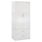 WARDROBE 2 DOORS WITH 2 DRAWERS HM338.05 WHITE 80Χ42,5Χ180,5Υ cm. image 1