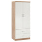 WARDROBE 2 DOORS WITH 2 DRAWERS HM338.06 SONAMA-WHITE 80Χ42,5Χ180,5Υ cm. image 1