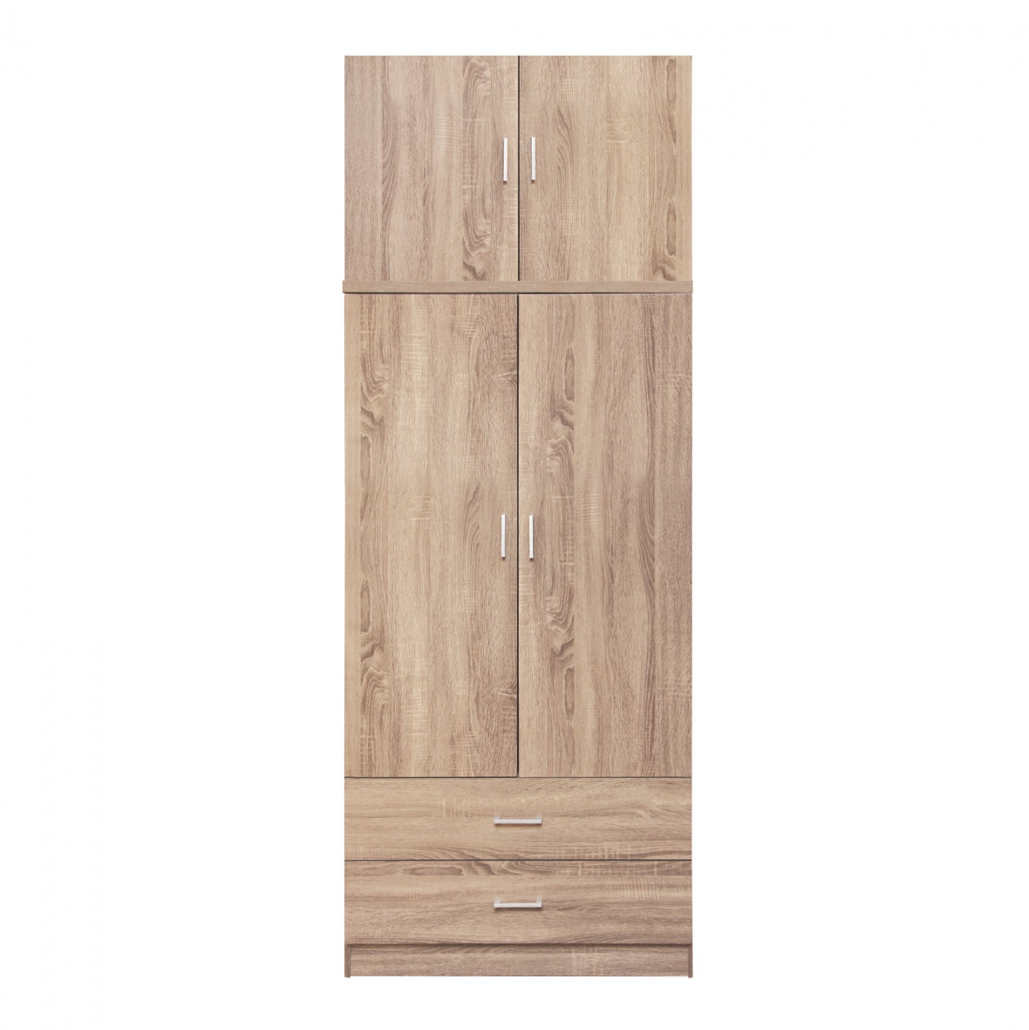 Wardrobe 2 Door with Loft & 2 Drawers Sonama 80x42x241 image 1