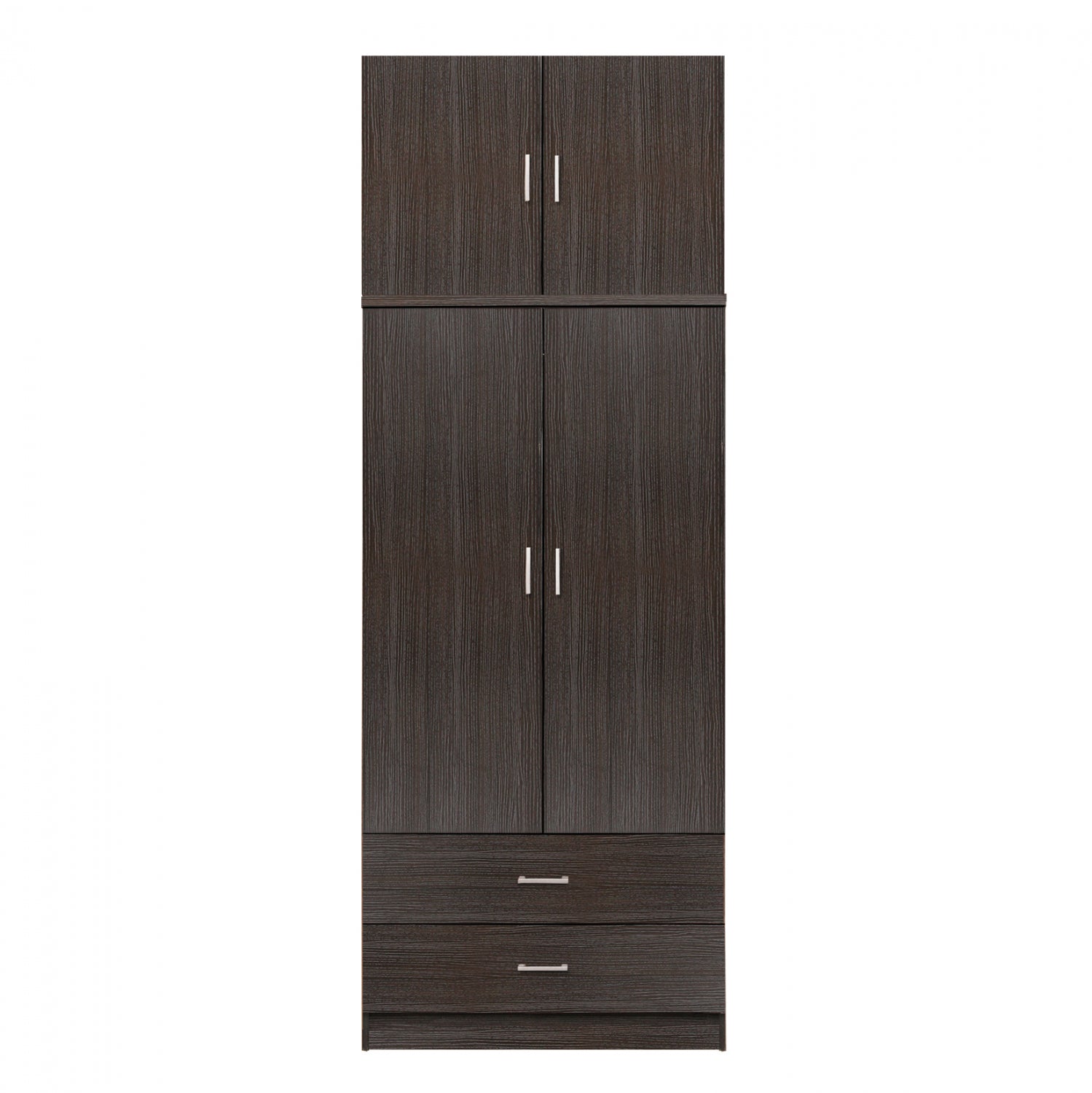 Wardrobe 2 Door with Loft & 2 Drawers Zebrano 80x42x241 image 1