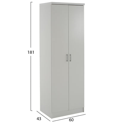 Двукрилен гардероб BAILEY с 3 рафта и меламин 60Χ43Χ181H cm