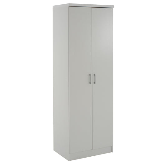 WARDROBE BAILEY HM337.05 2-LEAF 3 SHELVES MELAMINE IN WHITE 60Χ43Χ181H cm. image 1