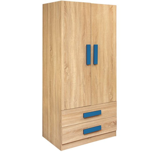 Wardrobe 2 Door Playroom Sonama-Blue HM335+HM336.01 80X50X180cm image 1