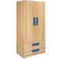 Wardrobe 2 Door Playroom Sonama-Blue HM335+HM336.01 80X50X180cm image 1