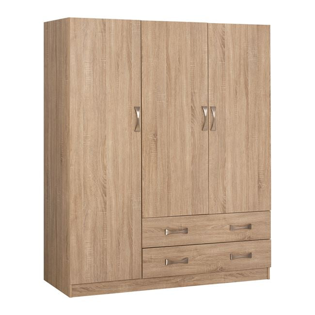 Wardrobe 3Door with 2Drawers HM384.02 Sonama 150x55x180cm image 1