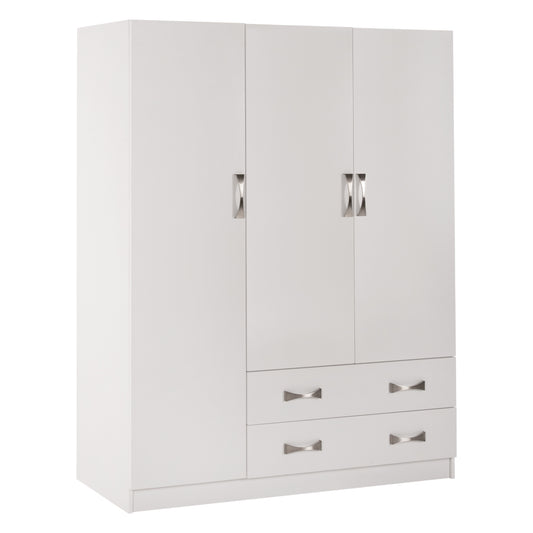 WARDROBE 3-LEAF CARLY HM384.05 WITH 2 DRAWERS IN WHITE COLOR 150X55Χ180Hcm. image 1