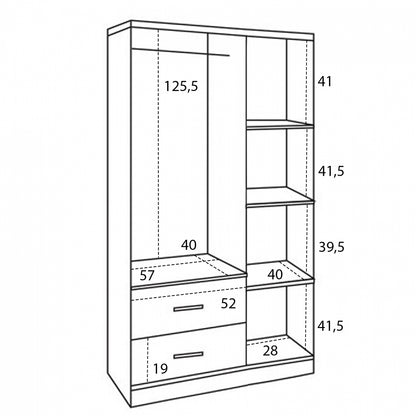 Шкаф с 3 Врати и 2 Шкафчета Sonama 89x42,5x181