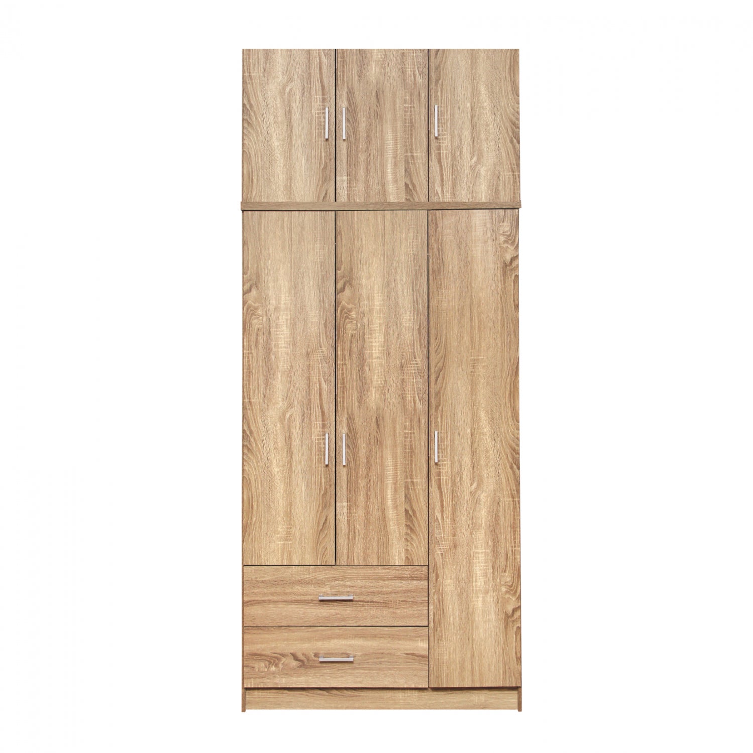Wardrobe 3 Door with Loft & 2 Drawers Sonama 90x42x241 image 1