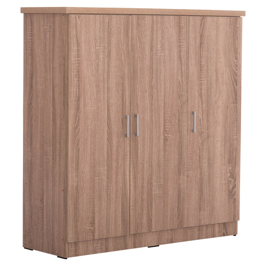 WARDROBE 3-LEAF WITH SHELVES FUENTO HM2482.01 MELAMINE IN SONAMA OAK 120-116x40x123.5Hcm image 1