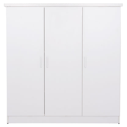 Тризъбен Гардероб с Рафтове FUENTO в Бяло 120-116x40x123.5Hcm