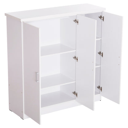 Тризъбен Гардероб с Рафтове FUENTO в Бяло 120-116x40x123.5Hcm