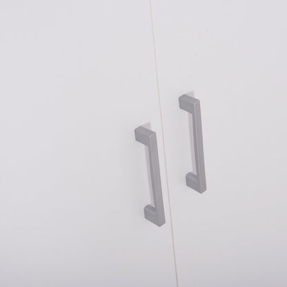Тризъбен Гардероб с Рафтове FUENTO в Бяло 120-116x40x123.5Hcm