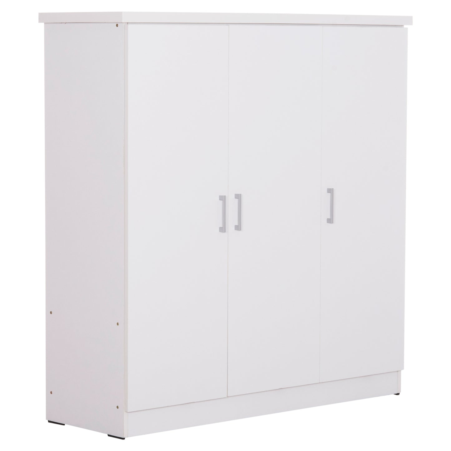 WARDROBE 3-LEAF WITH SHELVES FUENTO HM2482.02 MELAMINE IN WHITE 120-116x40x123.5Hcm image 1