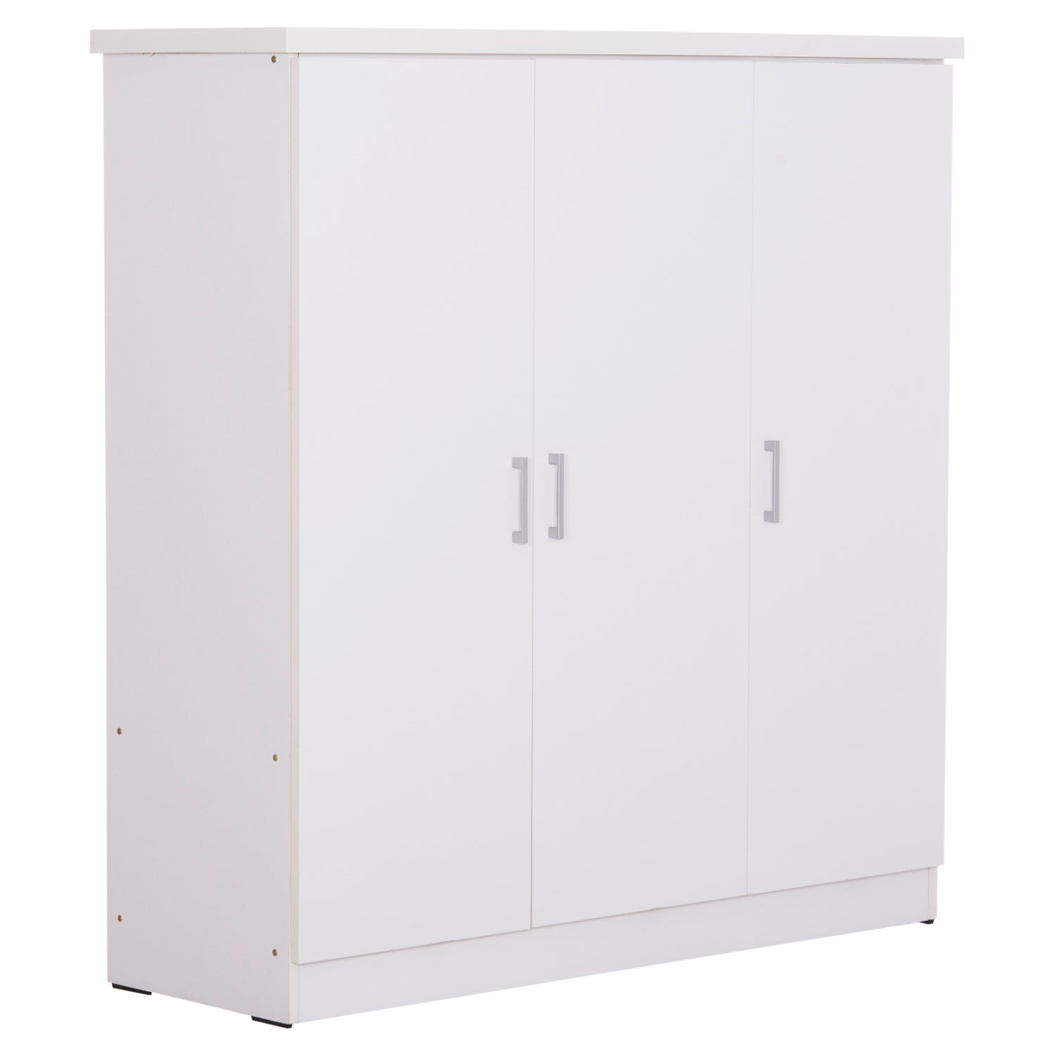 WARDROBE 3-LEAF WITH SHELVES FUENTO HM2482.02 MELAMINE IN WHITE 120-116x40x123.5Hcm image 1