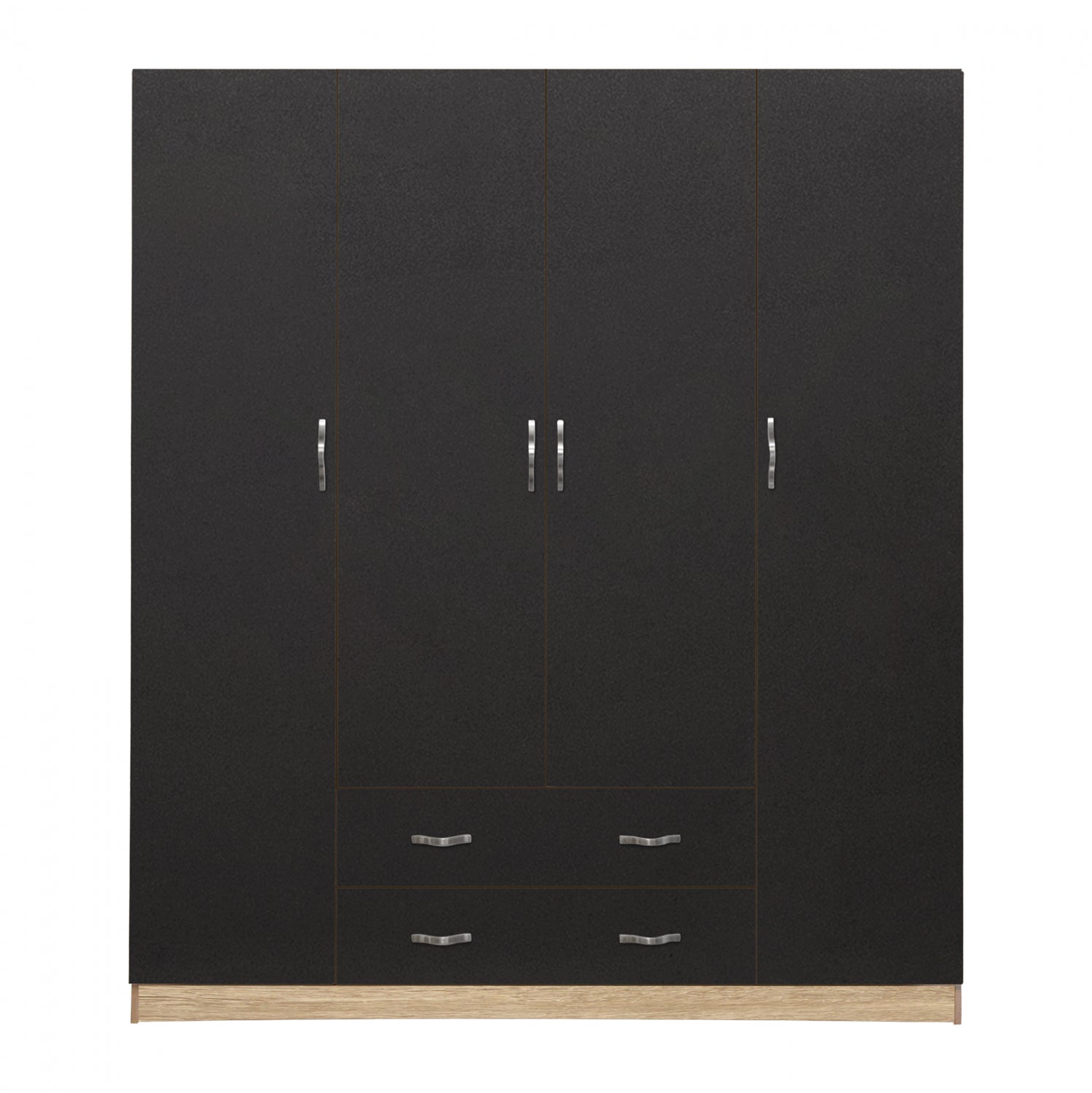 Wardrobe 4 Doors with 2 drawers 200Χ56Χ180Hcm. HM353.04 Sonama-Grey image 1