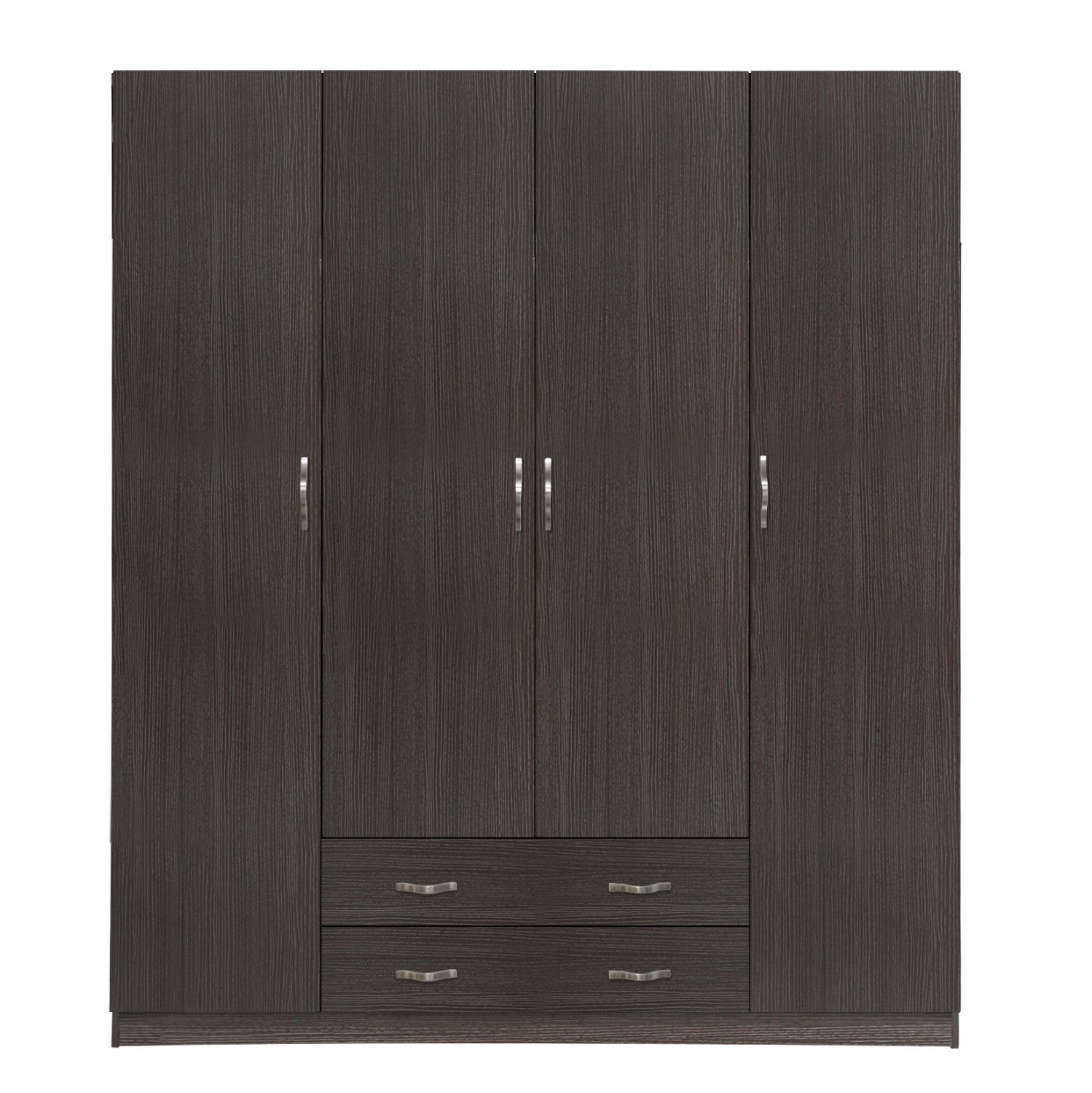 Wardrobe 4 Door with 2 Drawers 200x55.5x180Η HM353.01 Zebrano image 1