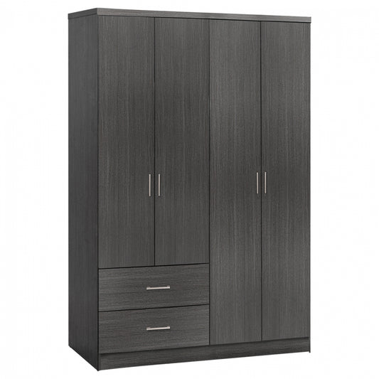 Wardrobe 4 Door with 2 Drawers HM339.01 Zebrano 120x42,5x180,5 image 1