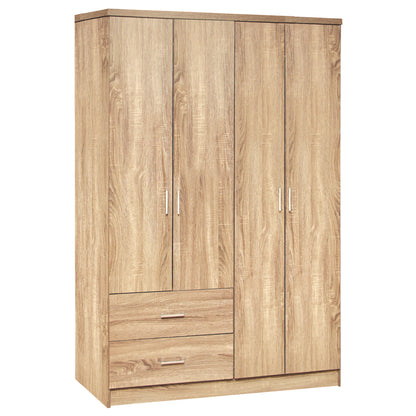 Wardrobe 4 Door with 2 Drawers HM339.02 Sonama 120x42x181 image 1