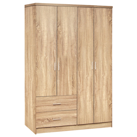 Wardrobe 4 Door with 2 Drawers HM339.02 Sonama 120x42x181 image 1