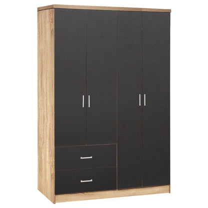 Wardrobe 4 Doors with 2 drawers HM339.04 Sonama-Grey 120x42x181cm image 1