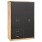 Wardrobe 4 Doors with 2 drawers HM339.04 Sonama-Grey 120x42x181cm image 1