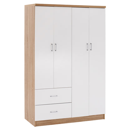 WARDROBE WITH 4 DOORS AND 2 DRAWERS FB9339.06 SONAMA WHITE 120Χ42,5Χ180,5 cm. image 1