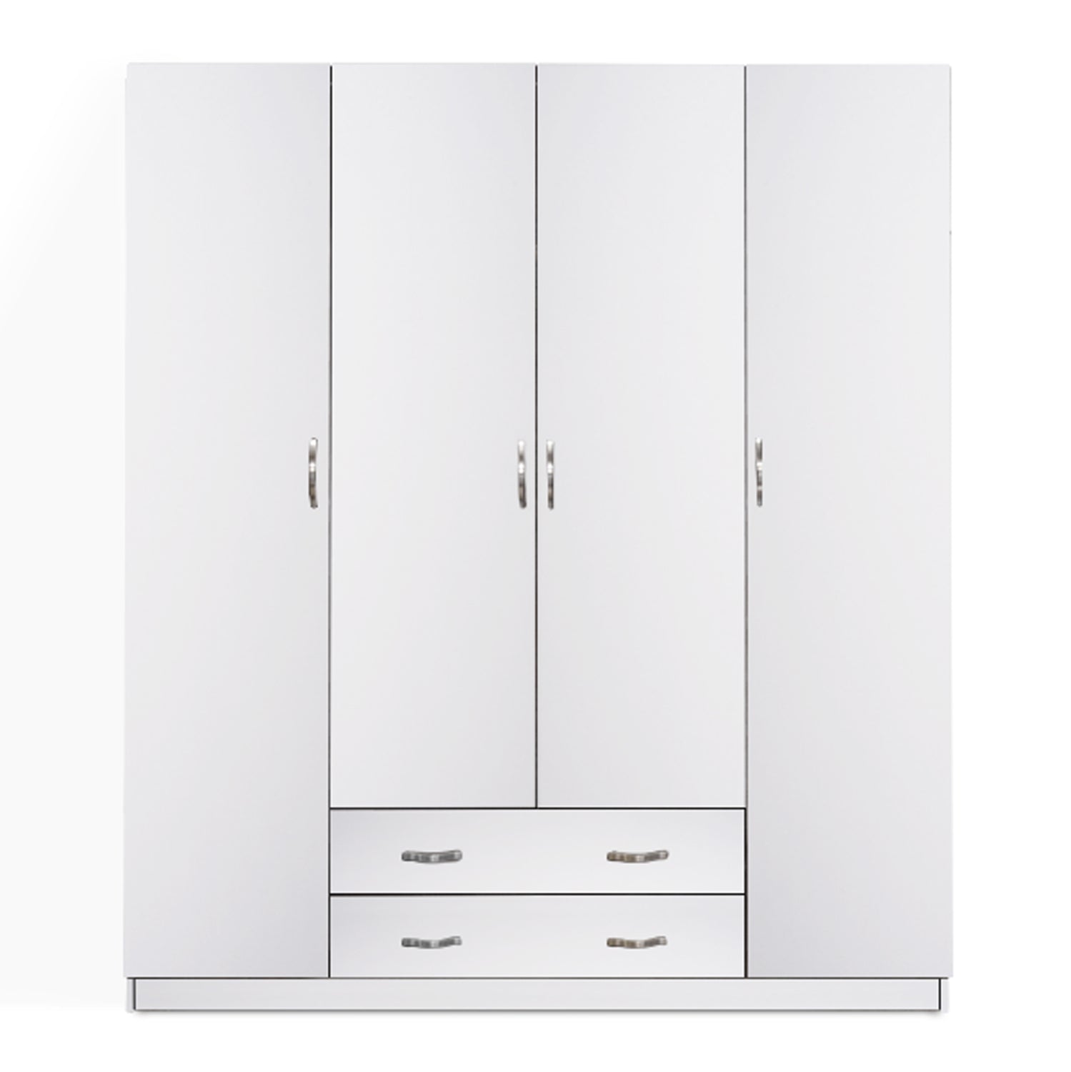 WARDROBE WITH 2 DRAWERS 4-LEAF AZALEA FB9353.05 MELAMINE IN WHITE 200x55.5x180Hcm. image 1