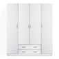 WARDROBE WITH 2 DRAWERS 4-LEAF AZALEA FB9353.05 MELAMINE IN WHITE 200x55.5x180Hcm. image 1