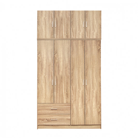 Wardrobe 4 Door with loft and 2 drawers sonama 120x42x241 image 1