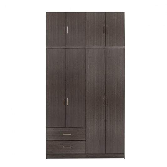 Wardrobe 4 Door with loft and 2 drawers zebrano 120x42x241 image 1