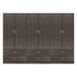 WARDROBE REINA 6-LEAF WITH 6 DRAWERS FB921060.01 MELAMINE IN ZEBRANO COLOR 240x42x181Hcm. image 1