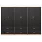 WARDROBE REINA 6-LEAF WITH 6 DRAWERS HM21060.03 MELAMINE IN GREY-SONAMA COLOR 240x42x181Hcm. image 1