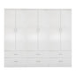 WARDROBE REINA 6-LEAF WITH 6 DRAWERS HM21060.05 MELAMINE IN WHITE COLOR 240x42x181Hcm. image 1