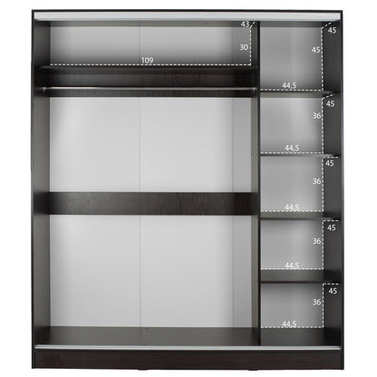 Шкаф 2-ка с Огледало и Плъзгащи Врати Wenge 160x60x210H